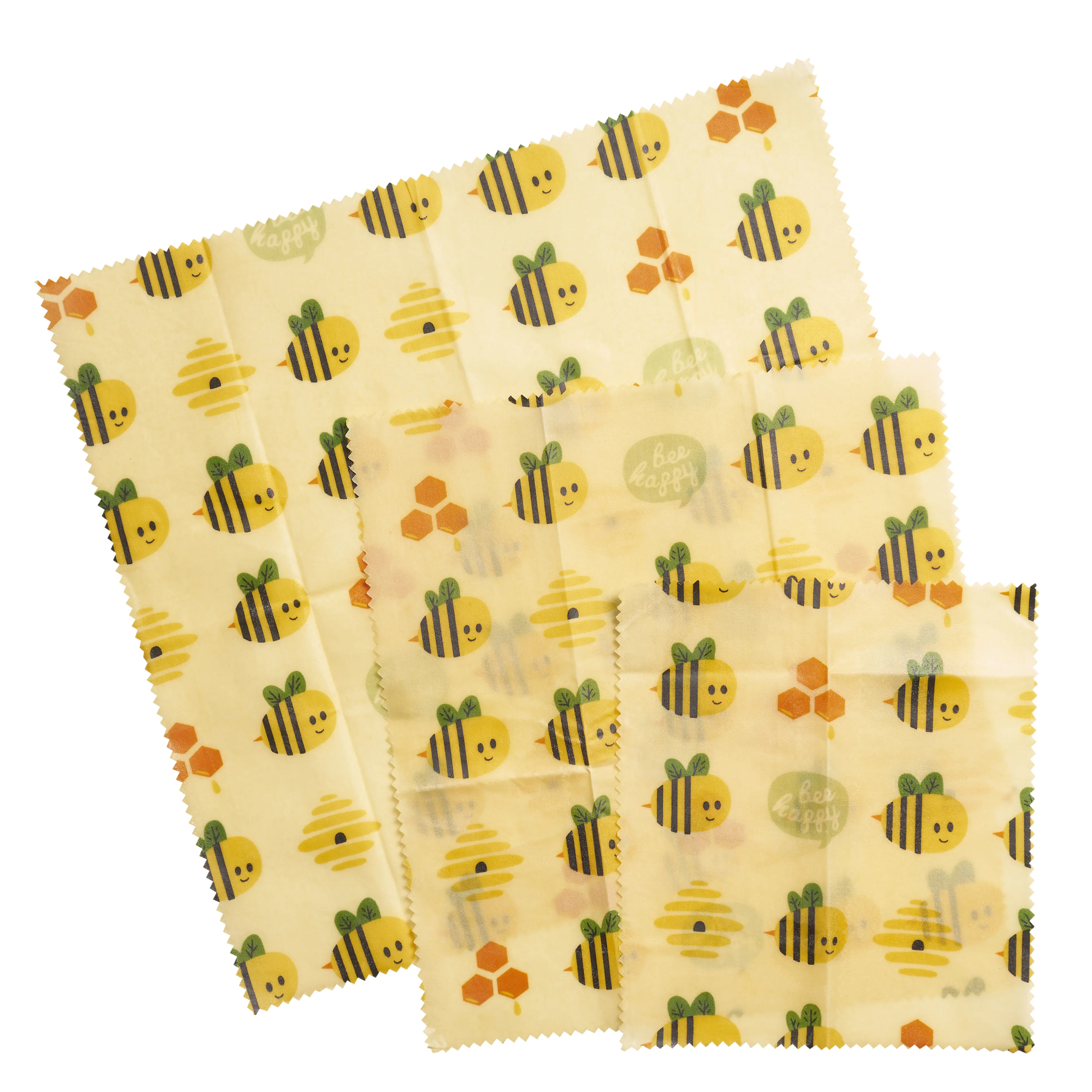 reutilizable 100% organic cotton Beeswax Food Wrap, Plastic-free alternatives for food storage
