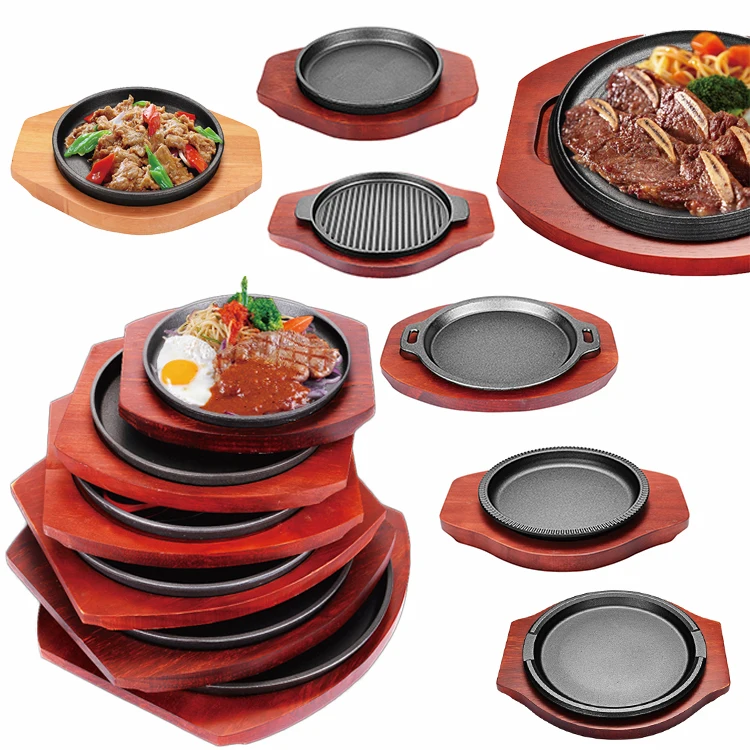 Korean Cast Iron Barbecue Sizzling Plate, Oval 타원 무쇠 판