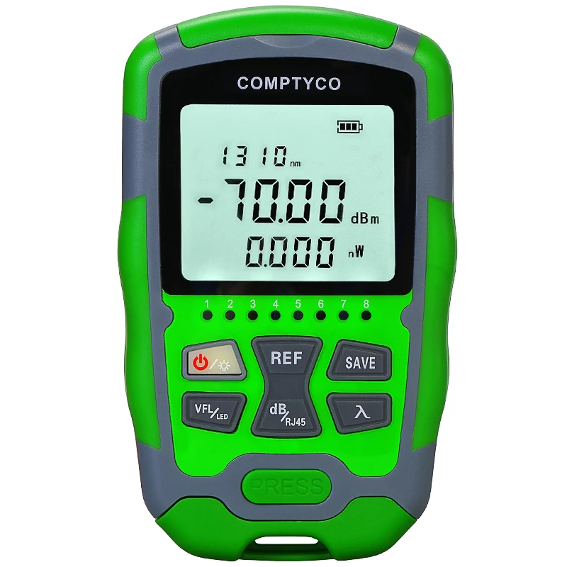 COMPTYCO Optical Multi Meter Multi-function OPM+VFL+LED+RJ45 tester Visual Fault Locator Rechargeable Mini Optical Power Meter