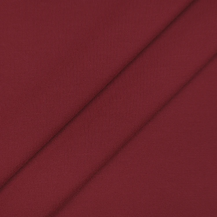 Wholesale Knit 100% Bamboo Material Fabric by Rolls, Pure Color Stretch Bamboo Jersey Fabric for T Shirts/ factory
