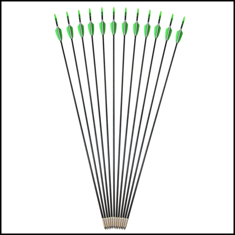 12pcs Archery Fiberglass Arrow Compound/recurve Bow Shooting Practice