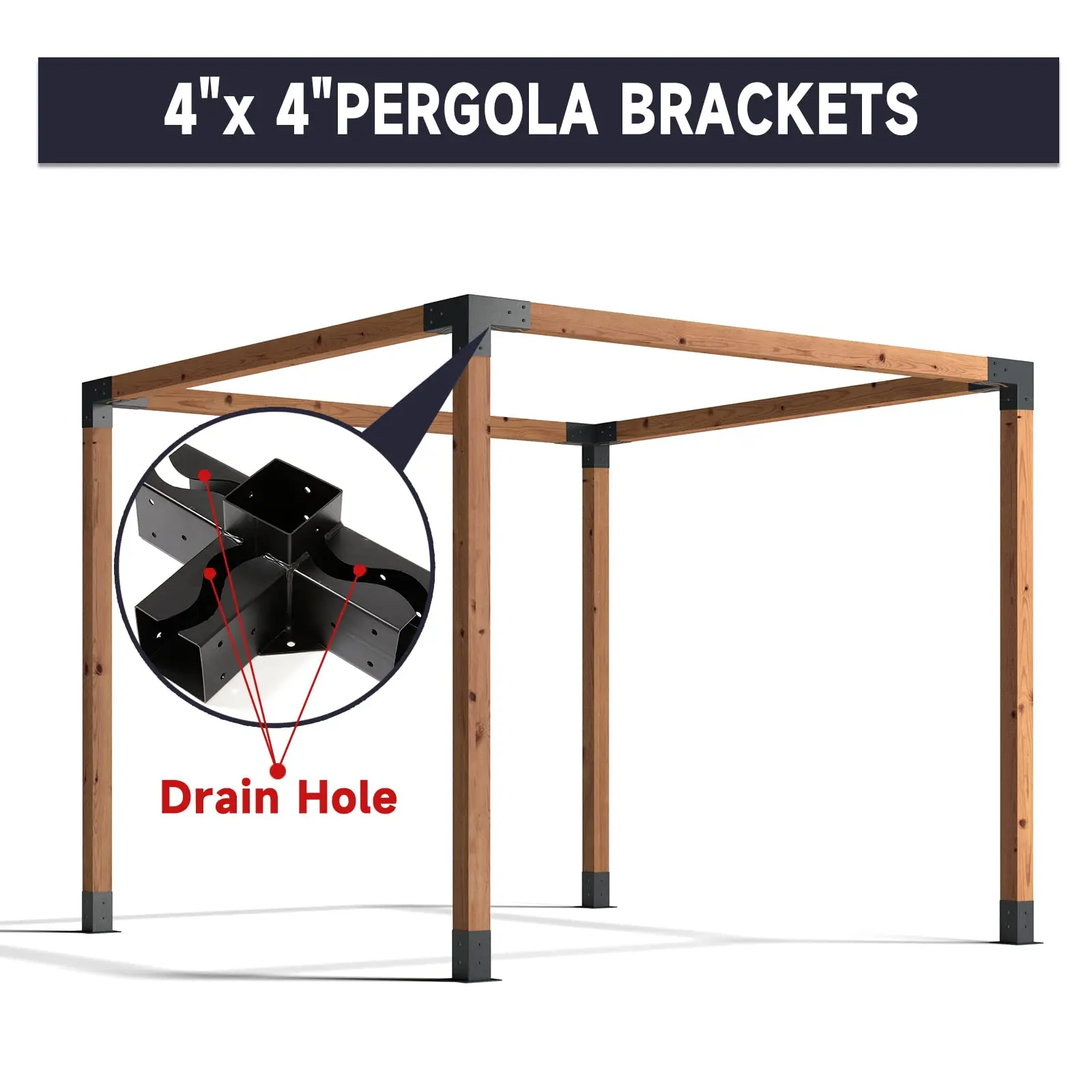 Custom Oem Aluminium Pergola Corner 3way Extension Bracket For Pergola