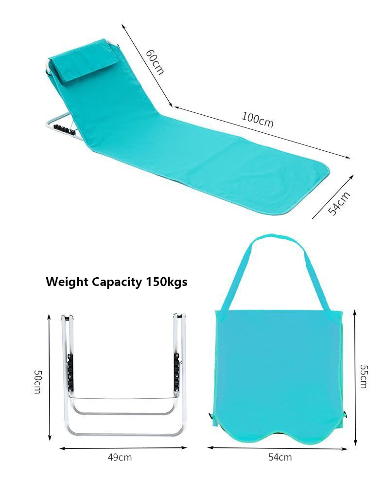 Outdoor Folding Beach Lounge Chair With Backrest Beach Mat Sleeping Pad