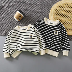 Customized Autumn New Children's Hoodie Versatile Stylish Striped Jacket for Boys and Girls Baby Sweatshirt Clothes for Kids