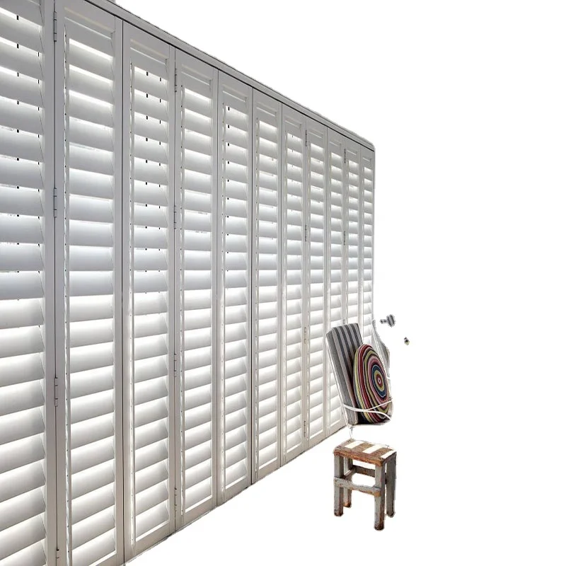 High Quality Factory Direct Custom White Wood Louver Window Plantation