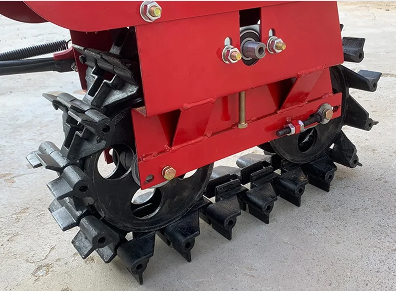 Factory Direct Supply Chain Track Mini Tiller Single Track Ploughing Plough Hand Gasoline Tiller