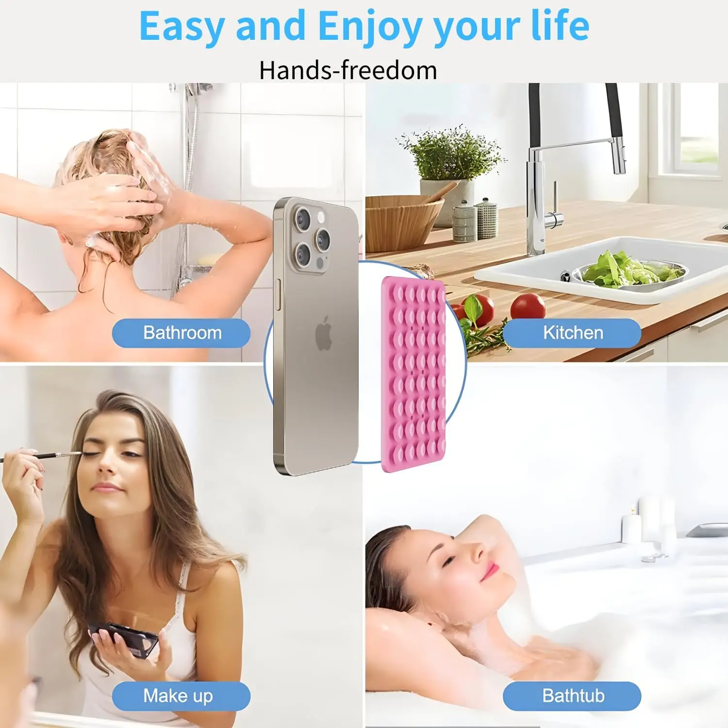 Supporto Per Telefono Con Anello Regolabile 5 Pezzi – Cinturino In Silicone Per Dito, Adesivo Riutilizzabile, Ideale Per Selfie E Uso A Una Mano