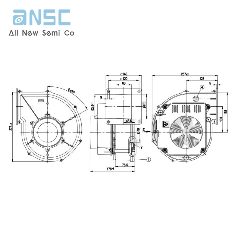 Original Centrifugal fan G1G170-AB53-80 M1G074-CF53-75 1.6A 360W 230V 5830RPM Gas boiler thermal energy blower