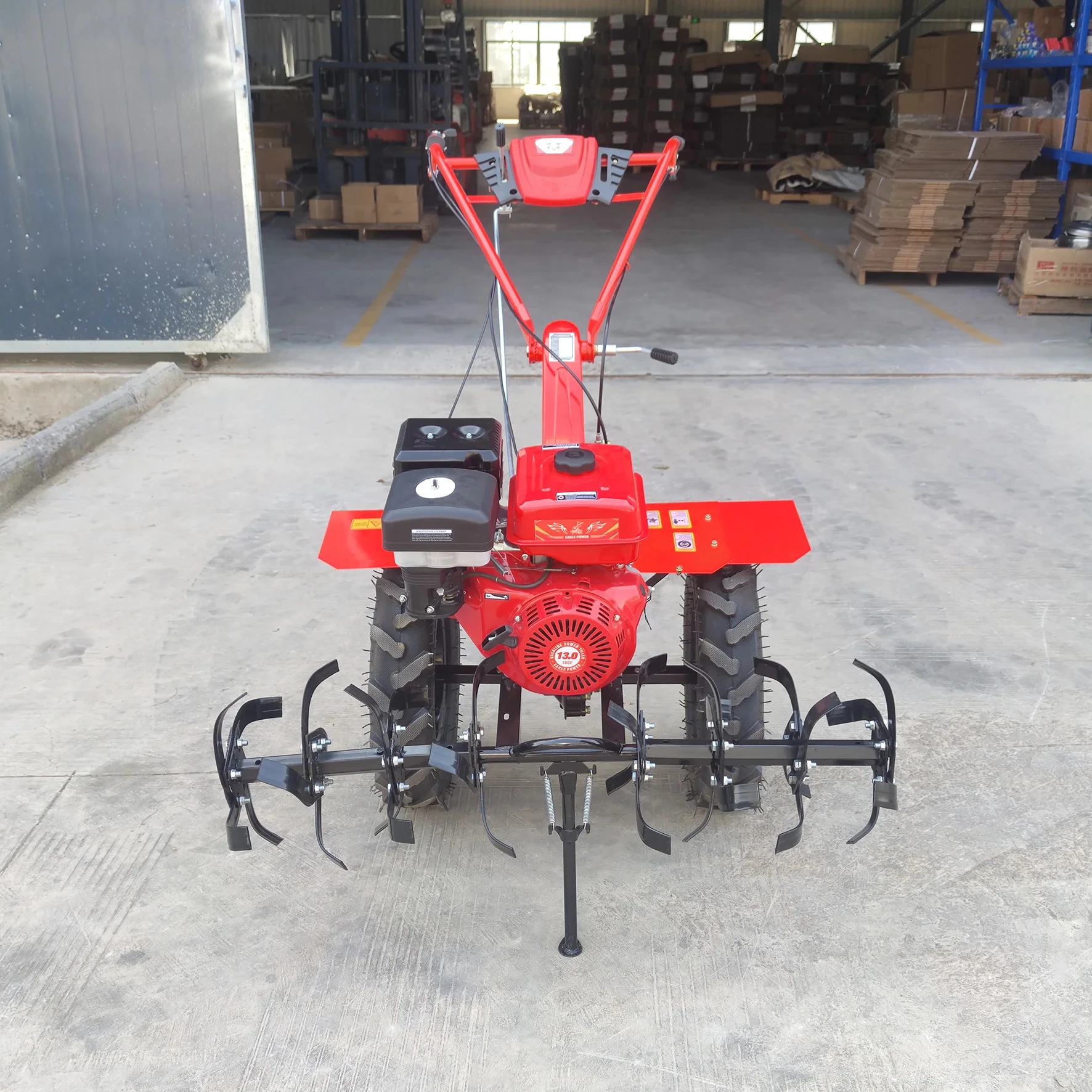 Factory-Made 13hp Power Tiller Small Mini Gasoline Cultivator Manual Ploughing Machine for African Farm Industries Used Gearbox