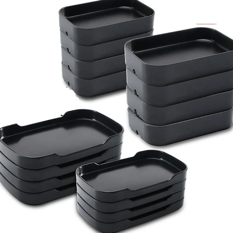 Rectangle Food Bbq Serving Tray Stackable Plastic Promo Colorful