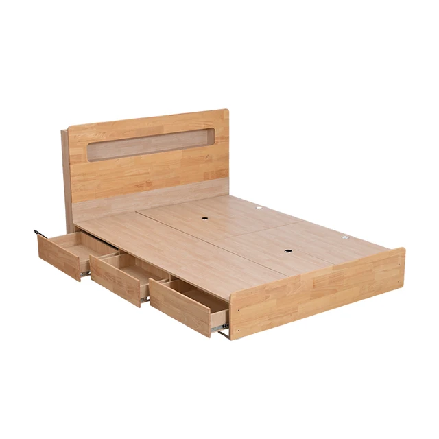 ODM Home Hotel Bedroom Furniture Solid Wood Bedstead Full King Queen Size oak Twin Queen king Bed Bed frame