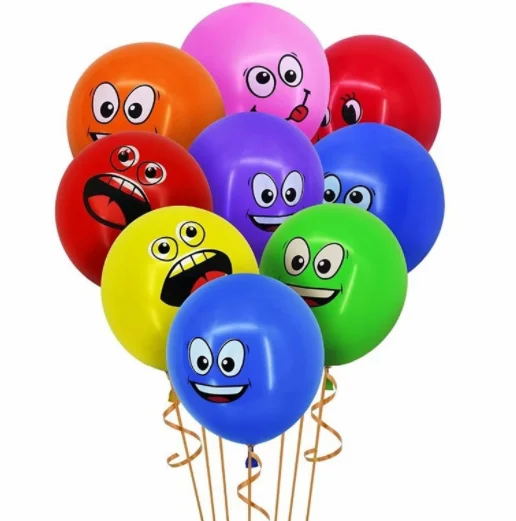 Scene Layout Holiday Decorations Thickened Latex Funny smiley Balloon Emojis Pushing 12-inch Latex Balloons