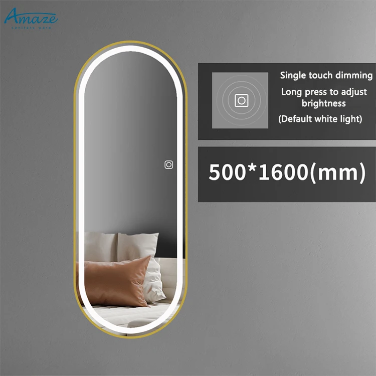 European style luxury dressing smart mirror home decor long led mirror wall mounted standing full length mirror details