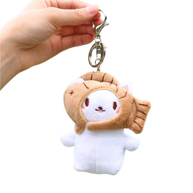 Cute Snapper Head Keychain Cat Plush Animal Keychain Toy