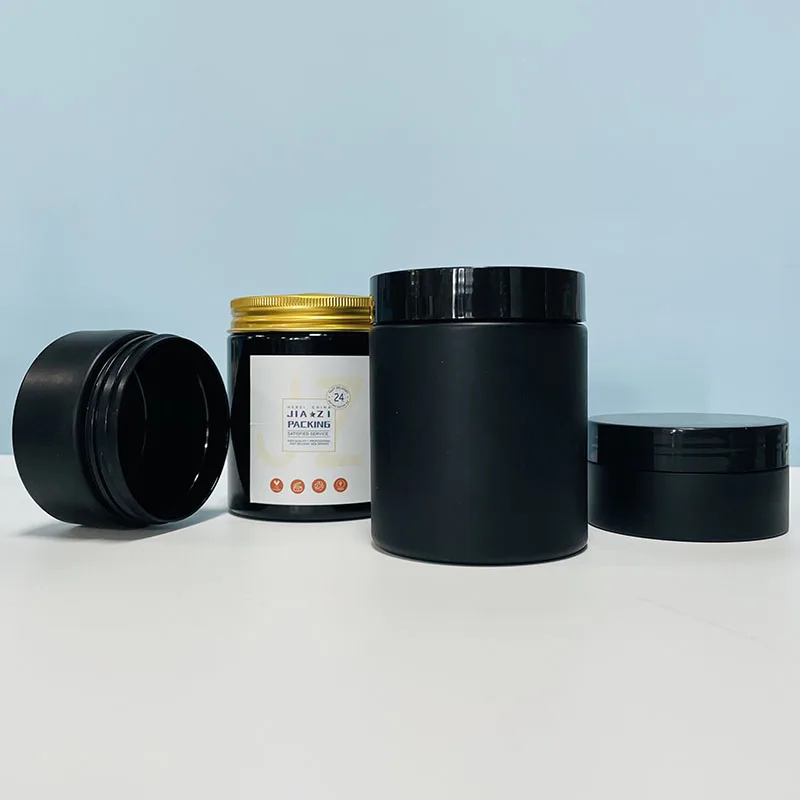 Cute 6 Oz Square Jar Loose Powder Recycled Plastic Jars With Lid