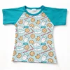 Milk Cookie Print Cyan Short Raglan Tee