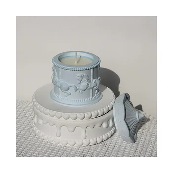 Wholesale Fancy Scented candles Christmas gift Customized Decoration Soy Wax Luxury Gypsum Castle Scented Candles