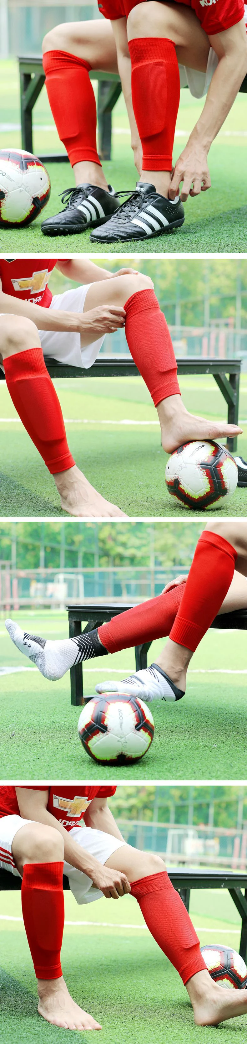Wholesale Calf Compression Football Leg Sleeve With Shin Pads Footless