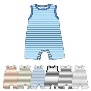New High Fashion Custom Logo Summer Infant Suits 80%cotton 17%polyester 3%spandex Crew Neck Baby Boy Girl Romper