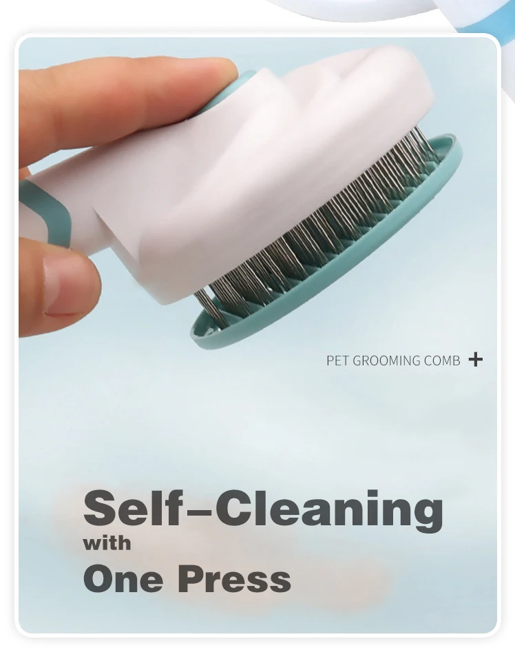 Self Cleaning Pet Dog Grooming Brush Set Cat One Key Remove Hair Comb