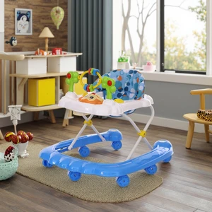 Portable Foldable 3-in-1 Soft Safety Learning Walker for Girls for 0-3 Years with Iron & Plastic Frame