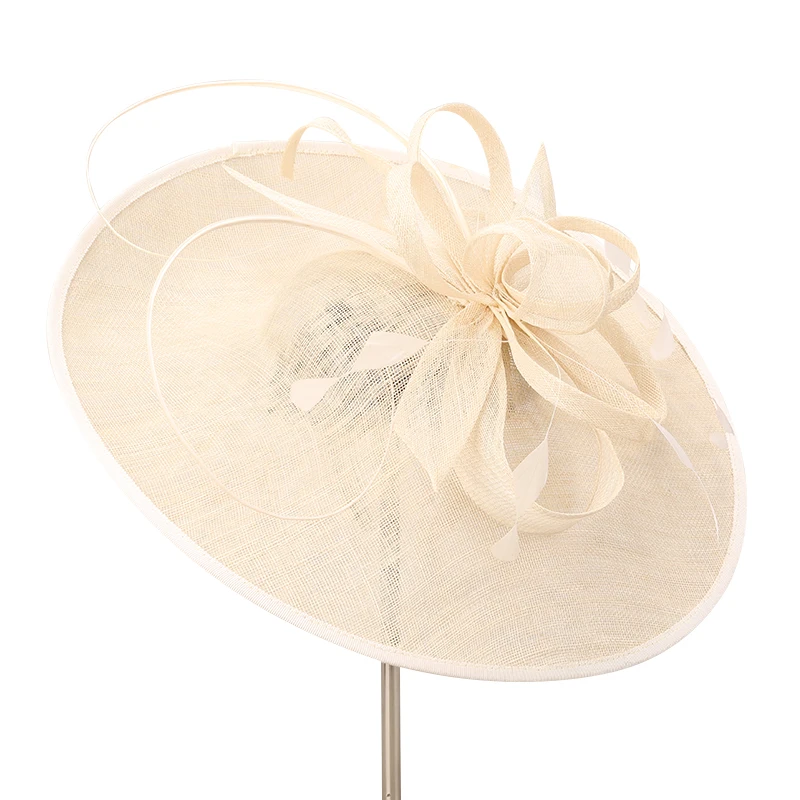 Женские белые шляпы для чаепития и церковные чародеи модные аксессуары шляпа Sinamay