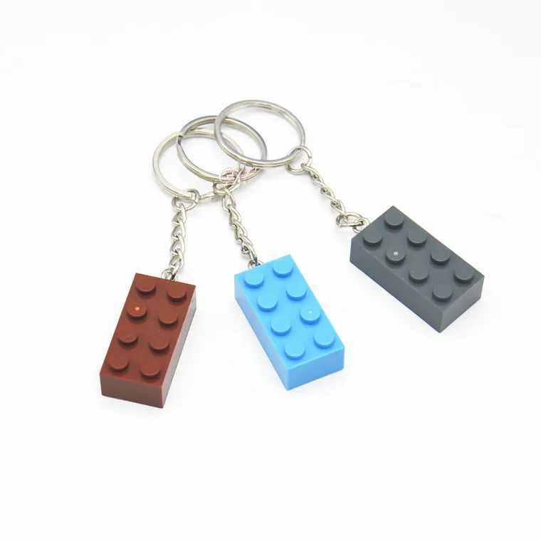 Wholesale Custom Creative Promo Building Block Keychain Toy Bricks Rectangular Acrylic Key Chain