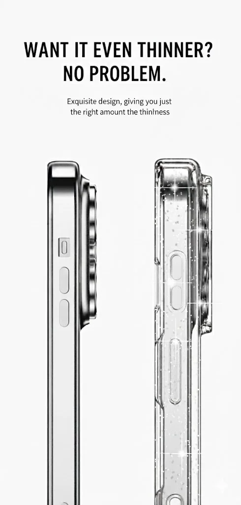 product soft tpupc phone case with anti yellow slim ultra magnetic glitter anti fingerprint texture phone case for iphone 17 pro891-6