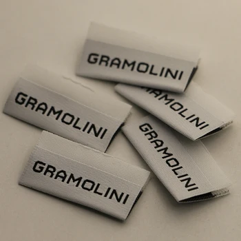 Custom woven LOGO high weft density high quality fine satin woven clothing brand clothing labels