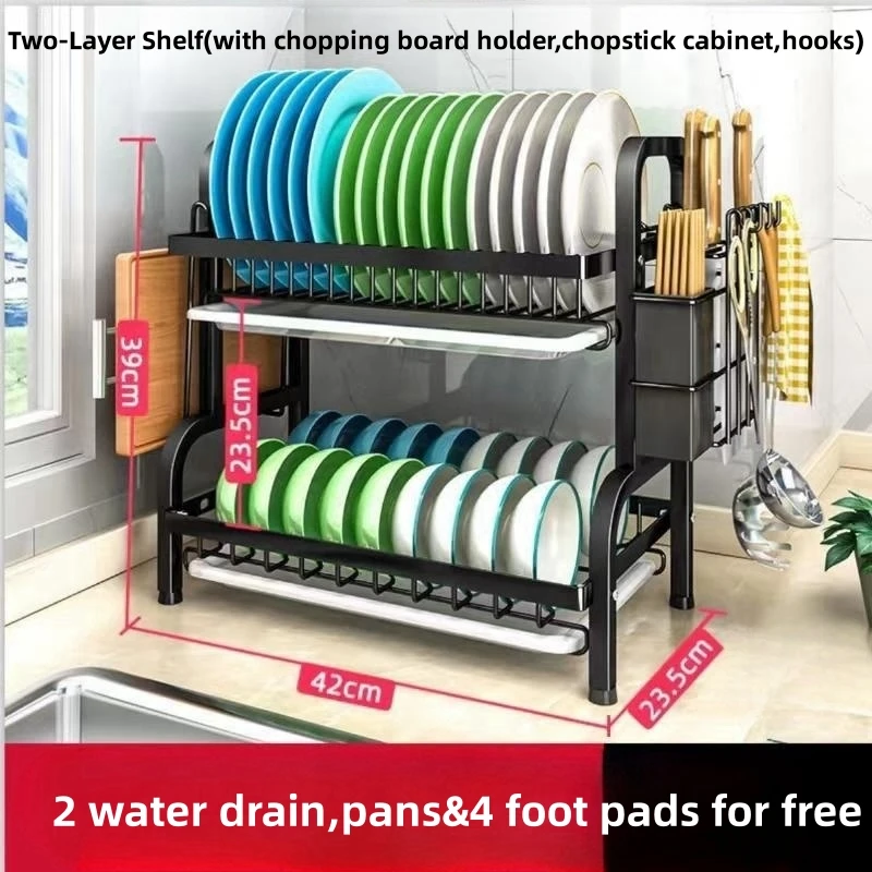 Stainless Steel Storage Rack Kitchen Hanging Rack Household Drainage