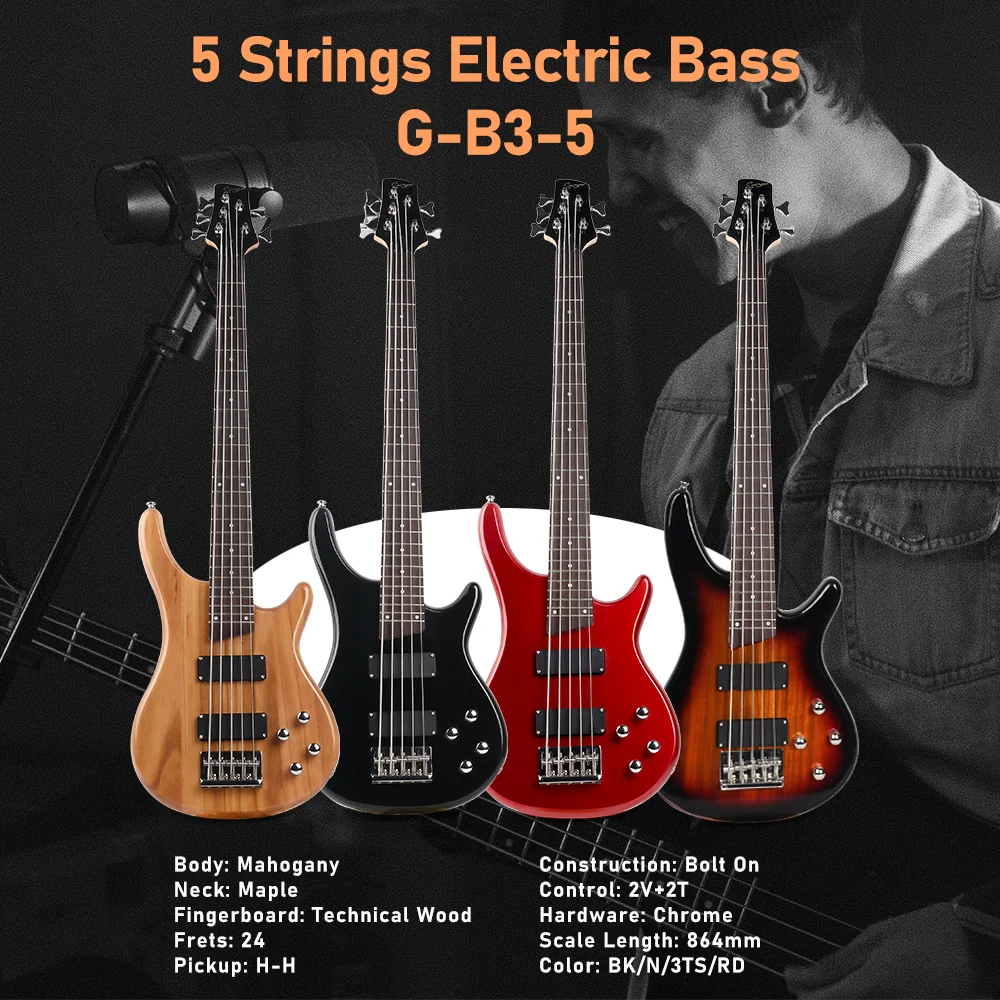 5 Cordes guitare basse électrique basse Ventes chaud Prix d'usine - Chine 4  Chaîne de caractères de la guitare basse et guitare basse électrique prix
