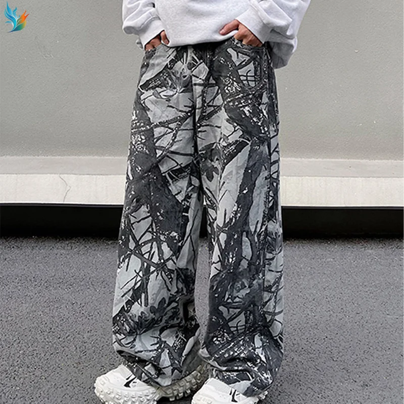 Carpenter Plus Size Casual Multi-Pocket Leaf Camo Pants