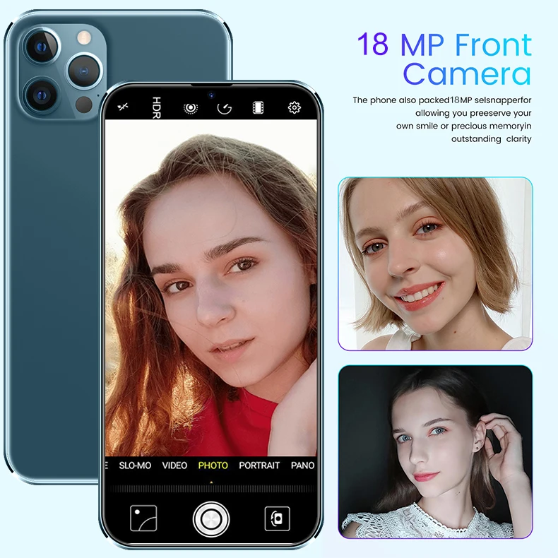 
Смартфон i12 Pro Max +, 6,7 дюйма, 12 + 512 ГБ, Android, 10 ядер, 5G LET phone 3, камера MTK6889, распознавание лица, разблокированный мобильный телефон 