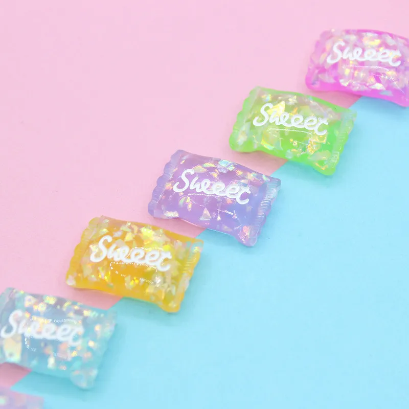 ИУ небольшые Оптовые 10 шт./пакет блесток цветной смолы «Сладкие буквы» миниатюрный головистой формы конфеты кабошон браслеты с