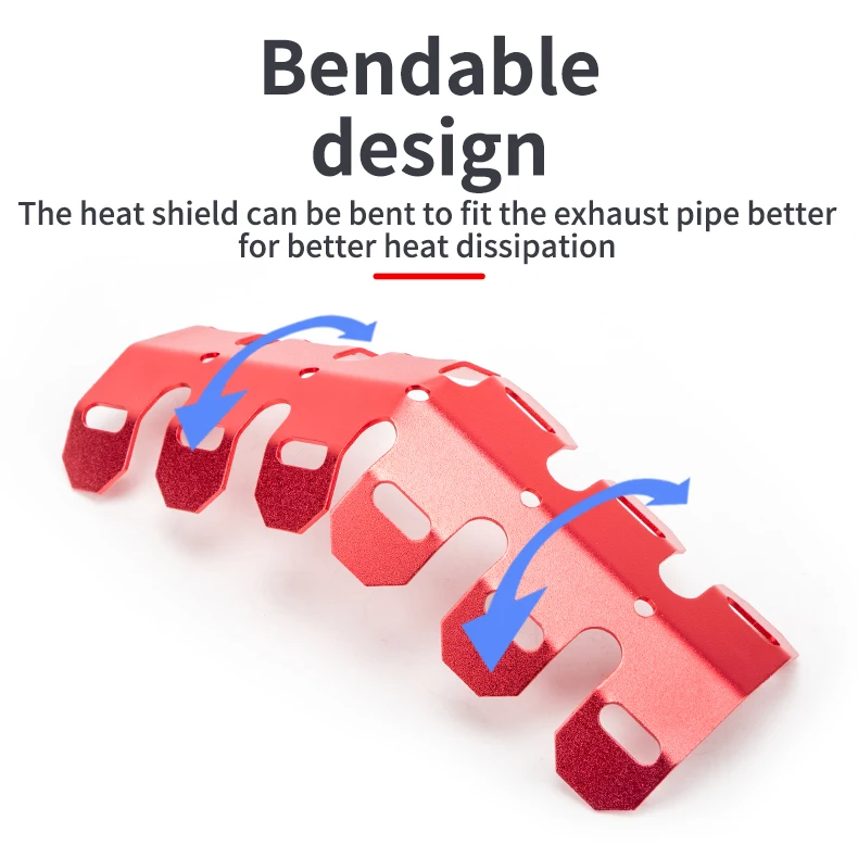 Minifinker Protection Tuyau Silencieux Échappement Moto - Bouclier Thermique Bleu Grillé Anti-Brûlure