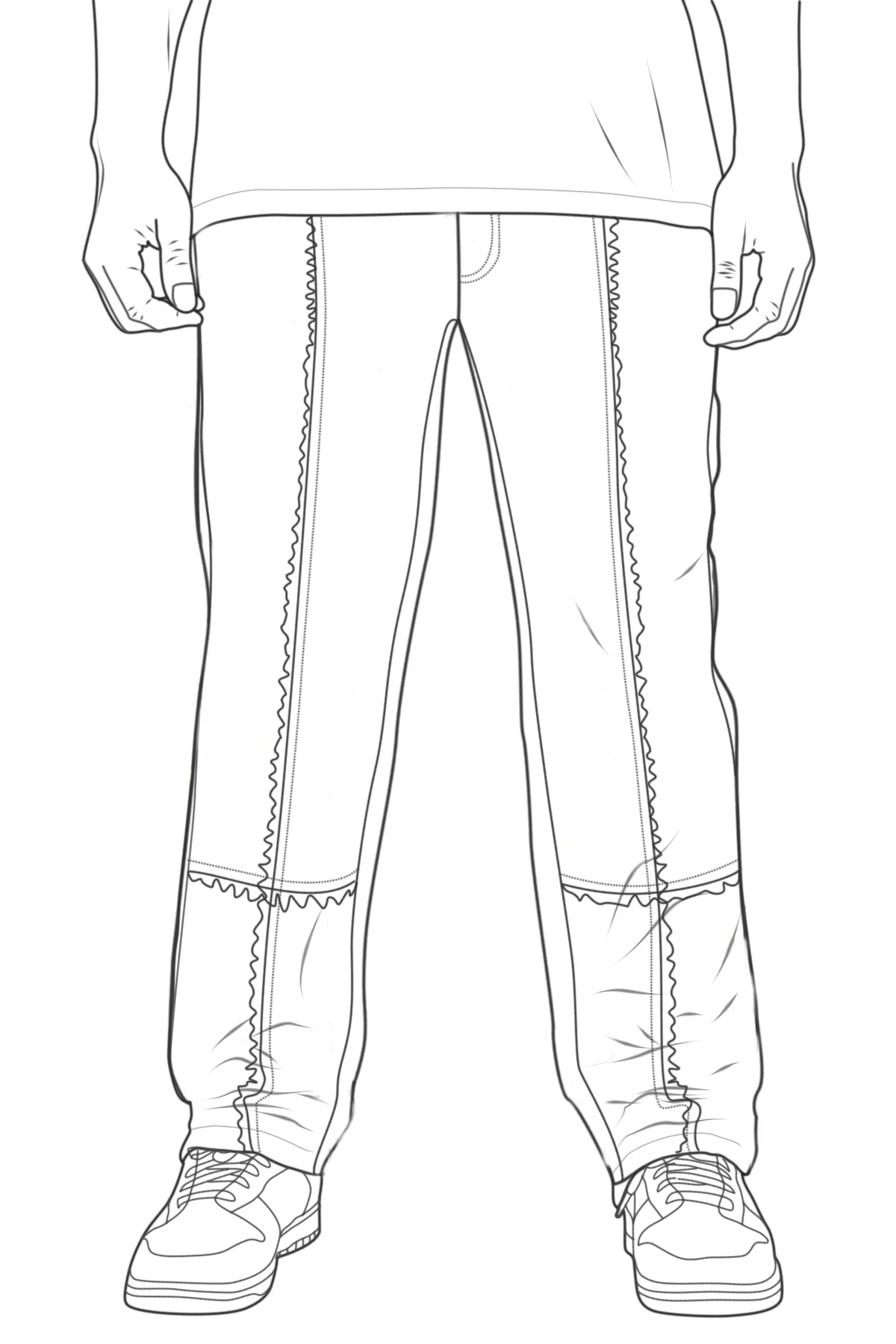 Custom Wholesale Factory Direct Sales of Men's New Casual Fashion Items Spliced Raw Edge Fried Snowflake Wash Straight Leg Jeans