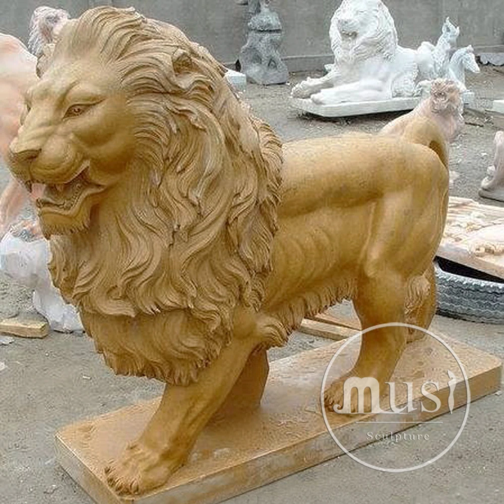 ライオン像イエローストーン彫刻 Buy 黄色の石彫ライオンズスタチュー 黄色石彫ライオンズスタチュー 黄色石彫ライオンズスタチュー Product On Alibaba Com