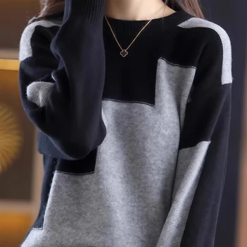 2025 Korean Trend Ladies Casual Knitted Pullover Sweater Hot Sale Crewneck Jumper for Autumn and Summer Seasons