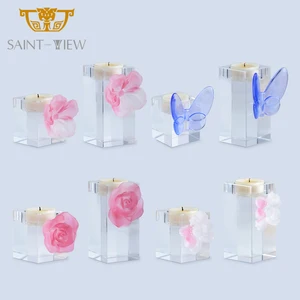 Ramadan Clear Crystal Tealight Burner Candle Holder for Home Decoration Party Atmosphere Decoration