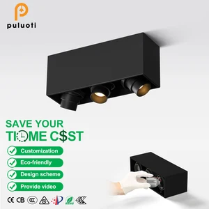 PULUOTI CE/S/SAA/BIS Approved GU10 Spotlight Lampystem Surface Mounted 3-Head Ceiling Light for Living Room Exhibition Hall
