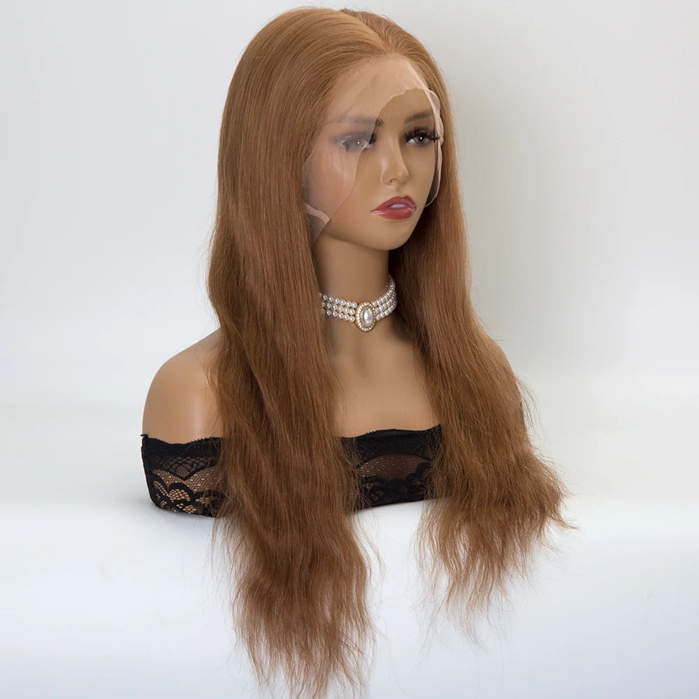 18 inch #10 brown color European virgin human hair full lace wigs for women