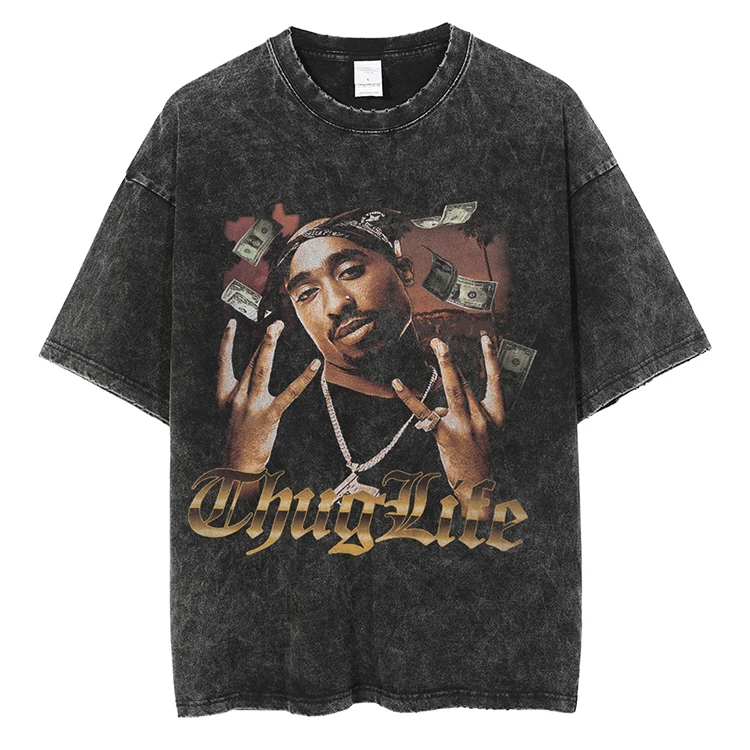 2022 Men Tshirt Hip Hop Streetwear Rapper Graphic Printed T Shirt Cotton Washed Tshirt Summer Short Sleeve Tops Tees