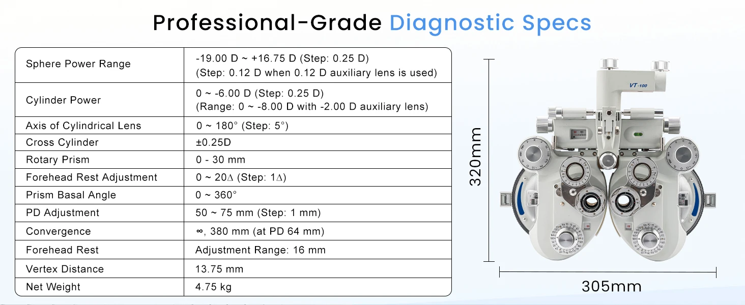 Manual Phoropter VT-100 China Ophthalmic Optical Phoropter