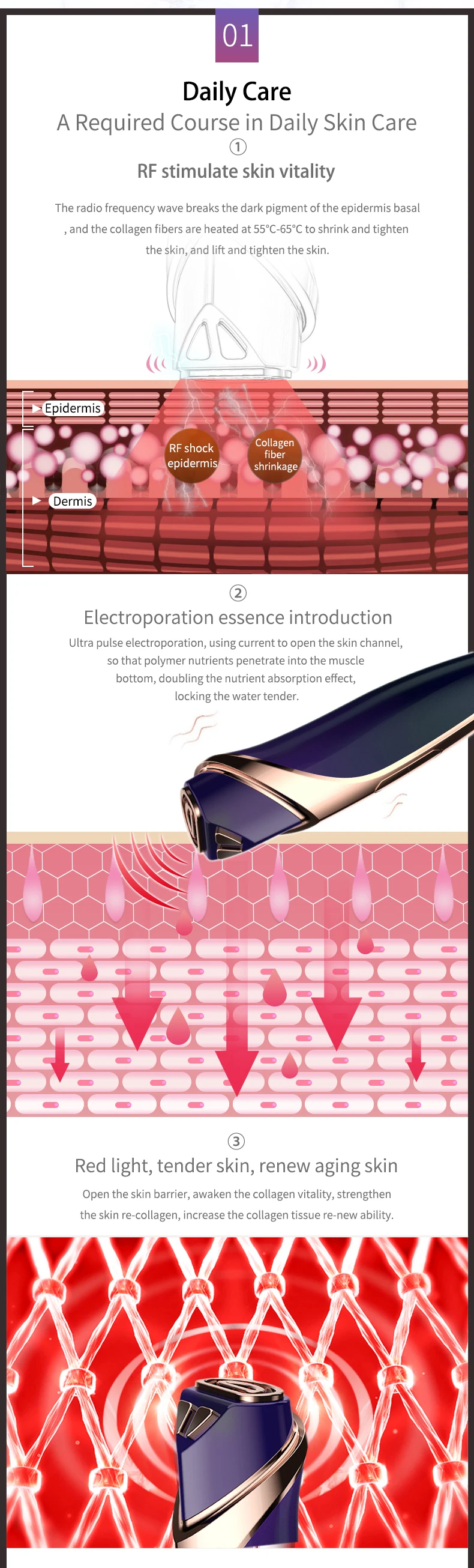 Olansi B15 Face Lifting Beauty Care Instrument Electric Skin Rejuvenation Facial Instrument