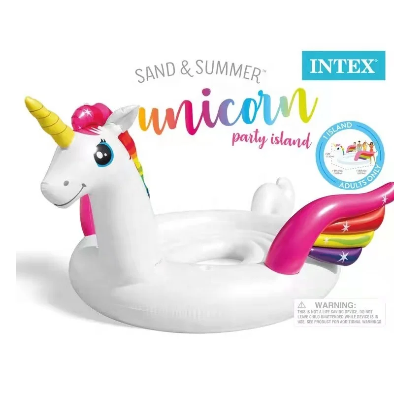 Intex 57296 Water Play Sea Unicorn Mount 4-6 Person Inflatable Mega Unicorn  Swimming Pool Floating Island