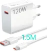 120W Charger+1.5M Cable White