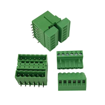 Double Row Pluggable Pcb Terminal Block With Mm Pitch Two Layer