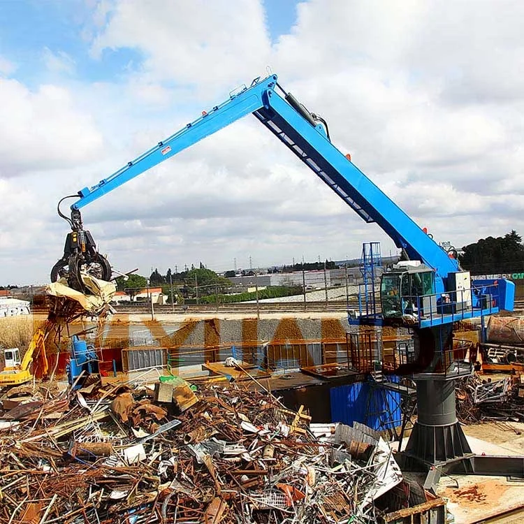 Fixed Stationary Bulk Material Handling Excavator Grapple Grabber Crane Metal Scrap Recycling Balance Equilibrium Crane