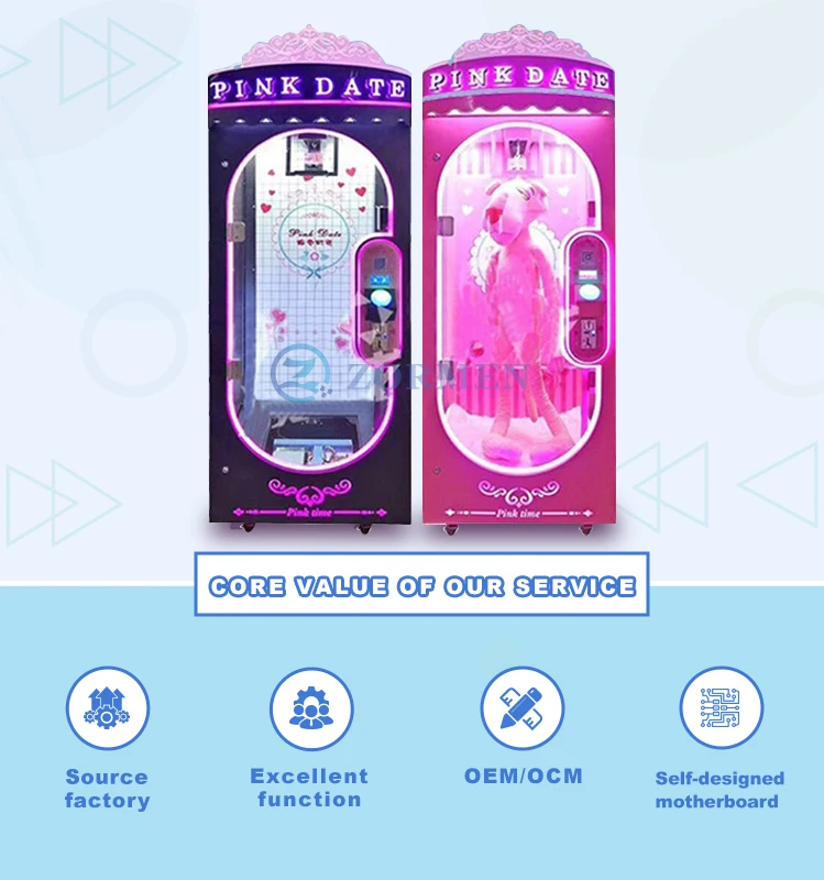 Pink Date Coin Operated Machine Cut Prize Arcade Game Machine Cut Prize Game Machine