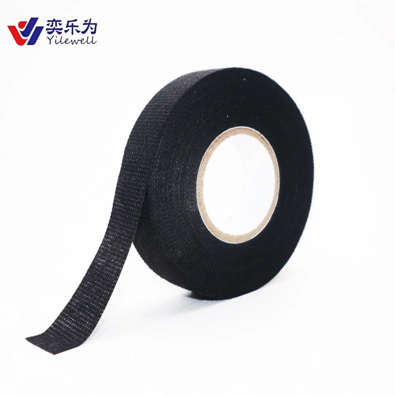 YLW Fiber Insulation Tape High Temperature Resistant Heat-resistant Masking Single Sided  Automotive Wiring Harness Cloth Tape